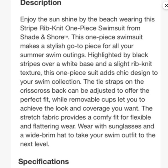 Target Shade & Shore Stripe Ribbed-Knit One Piece Swimsuit - Picture 7 of 7